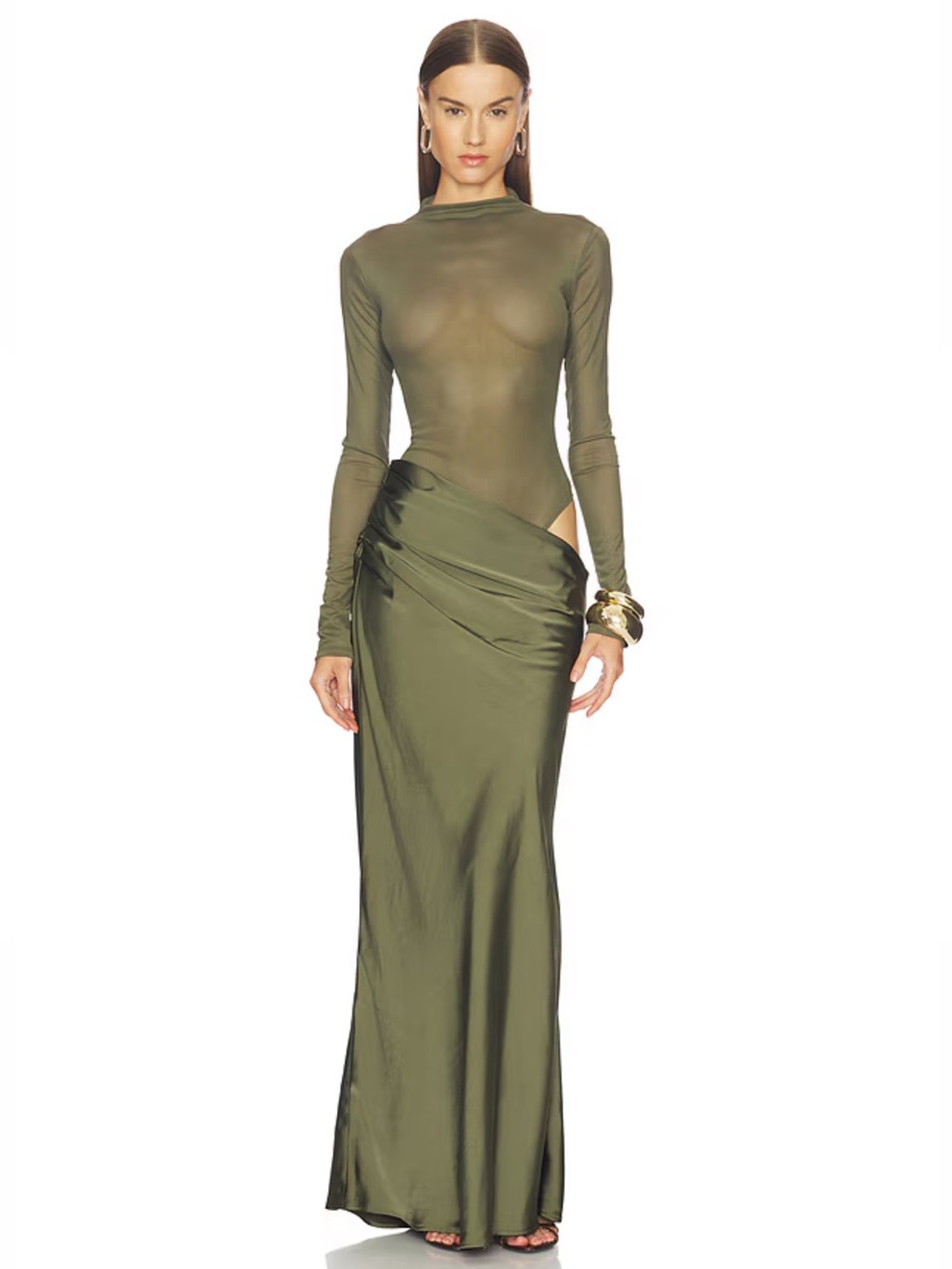 NWT! Camila Coelho Elarina Maxi Dress in Olive